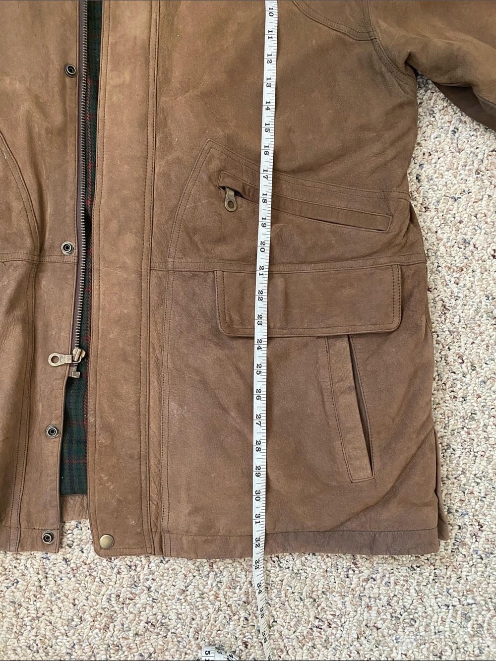 Reed Sportswear Brown Suede Men's Jacket with Plaid Lining - Classic Field Coat - Picture 7 of 7
